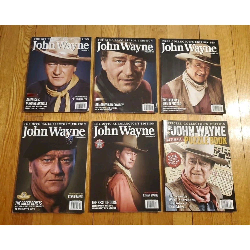 John Wayne Official Collectors Edition Magazine Lot Vol 21-25 Plus Puzzle Book